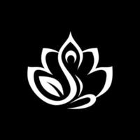 serenità yoga. un'illustrazione di un logo sullo yoga, un logo su persone che praticano yoga e variazioni che sono sinonimo di serenità