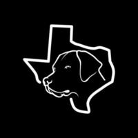 cane texano. un'illustrazione del logo di una combinazione di texas e cani vettore