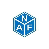 naf lettera logo design su sfondo nero. naf creative iniziali lettera logo concept. disegno della lettera naf. vettore