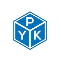 pyk lettera logo design su sfondo nero. pyk creative iniziali lettera logo concept. disegno della lettera pyk. vettore
