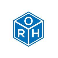 orh lettera logo design su sfondo nero. orh creative iniziali lettera logo concept. disegno della lettera orh. vettore
