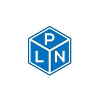pln lettera logo design su sfondo nero. pln iniziali creative lettera logo concept. disegno della lettera pln. vettore