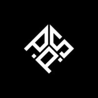 psp lettera logo design su sfondo nero. concetto di logo della lettera di iniziali creative psp. disegno della lettera psp. vettore