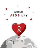 illustrazione vettoriale della giornata mondiale contro l'aids