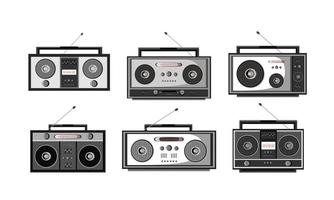 illustrazione vettoriale della vecchia collezione di radio