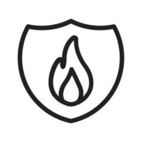 icona della linea di scudo antincendio vettore