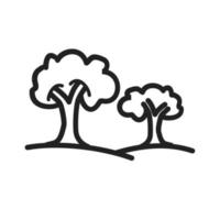 icona della linea degli alberi vettore