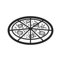 icona della linea della pizza vettore