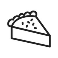 icona della linea di fetta di torta vettore