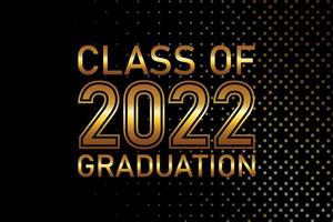classe del 2022 disegno di testo di laurea per biglietti, inviti o banner vettore