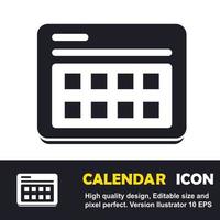 illustrazione dell'icona del calendario e della data, programma orario delle attività. vettore