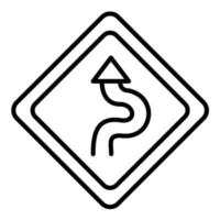 icona della linea di strada ventosa vettore