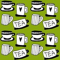 vettore di pattern scarabocchi tazza di tè
