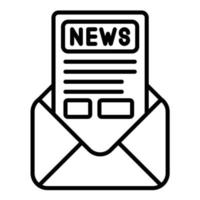 icona della linea di newsletter vettore