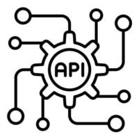 icona della linea API vettore