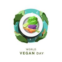 vettore di illustrazione della giornata mondiale dei vegani