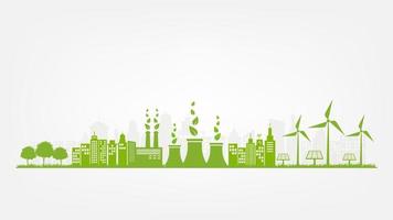 banner elementi di design piatto per lo sviluppo energetico sostenibile, il concetto di ambiente ed ecologia vettore
