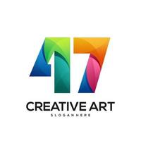 47 logo design sfumato colorato vettore