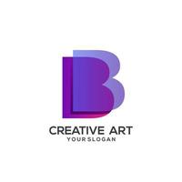 b lettera logo design sfumato colorato vettore