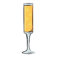 illustrazione vettoriale di bevanda cocktail arancione giallo isolato