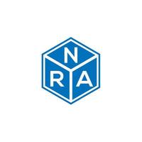 nra lettera logo design su sfondo nero. nra creative iniziali lettera logo concept. disegno della lettera nra. vettore