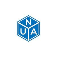 design del logo della lettera nua su sfondo nero. nua creative iniziali lettera logo concept. disegno della lettera nua. vettore
