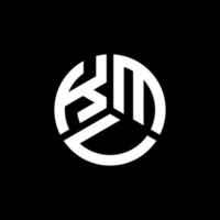disegno del logo della lettera kmu su sfondo nero. kmu creative iniziali lettera logo concept. disegno della lettera kmu. vettore