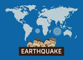 terremoto, disastri naturali, disegno vettoriale
