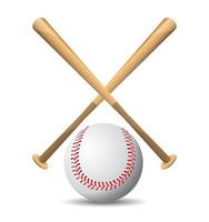 mazze da baseball e baseball su sfondo bianco, gioco sportivo, illustrazione vettoriale.