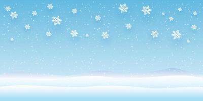 fiocchi di neve e sfondo invernale, poster di natale, paesaggio invernale, disegno vettoriale