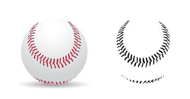 punti da baseball su sfondo bianco, gioco sportivo, illustrazione vettoriale.