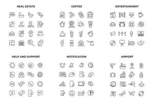 modello di simbolo del pacchetto di icone della raccolta mega per l'illustrazione vettoriale del logo della raccolta di progettazione grafica e web