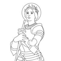 illustrazione vettoriale colorata di santa Giovanna d'arco
