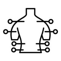 icona della linea di agopuntura corporea vettore