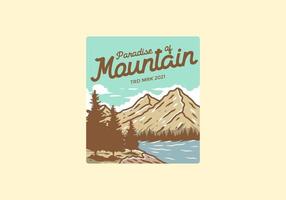 paradiso del disegno di illustrazione di montagna vettore