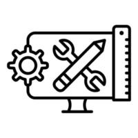 icona della linea del toolkit vettore