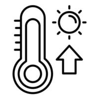 icona della linea del termometro vettore