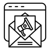icona della linea di promozione e-mail vettore