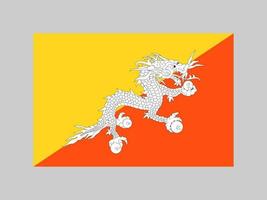 bandiera del bhutan, colori ufficiali e proporzione. illustrazione vettoriale. vettore