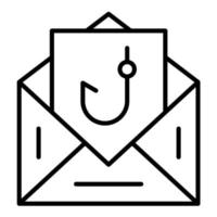 icona della linea di phishing e-mail vettore