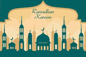 illustrazione piatta ramadan kareem vettore