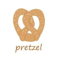 pretzel di pasticceria tedesca. illustrazione vettoriale di dolci freschi.