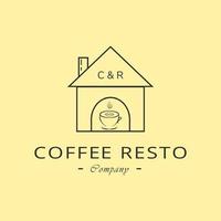 logo design vintage caffetteria. idee logo per un tipico ristorante di caffè rurale vettore