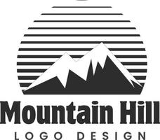 logo di montagna o modello di logo collina vettore