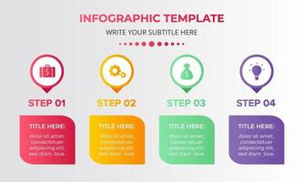 moderno modello di infografica a quattro passaggi vettore