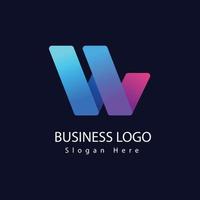 moderna lettera w modello di logo aziendale disegno vettoriale
