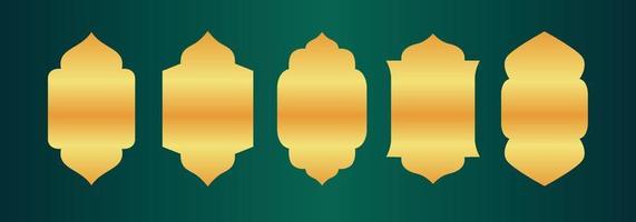 design oro di finestre arabe per modello ramadan kareem vettore