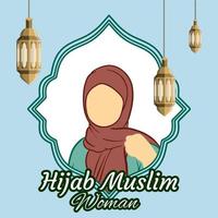 disegno del modello di ragazza musulmana hijab vettore