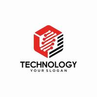 il moderno logo della tecnologia esagonale progetta il vettore del concetto, il modello del logo della tecnologia esadecimale