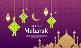 modello di progettazione grafica realistico eid al-fitr ramadan illustrazione vettore